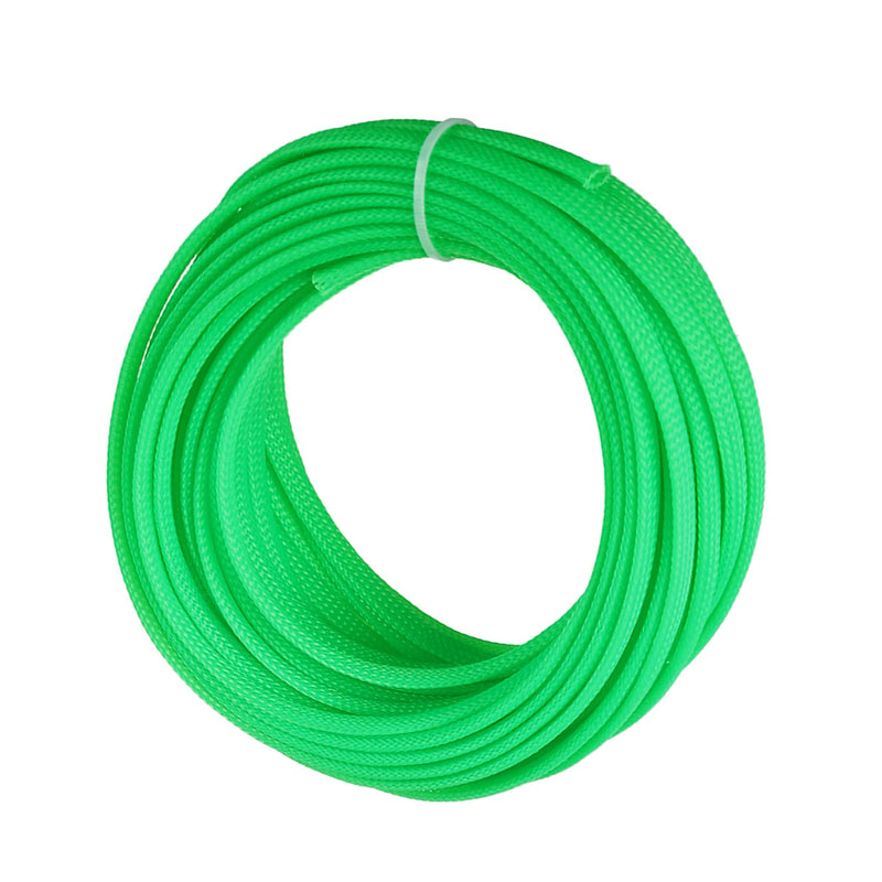  [AUSTRALIA] - Aicosineg Wire Braided Protective Sleeve for Cable Split Power Cord Protection Flame Retardant Cable Manage Green 1/4inch 33ft 1Pcs 1/4