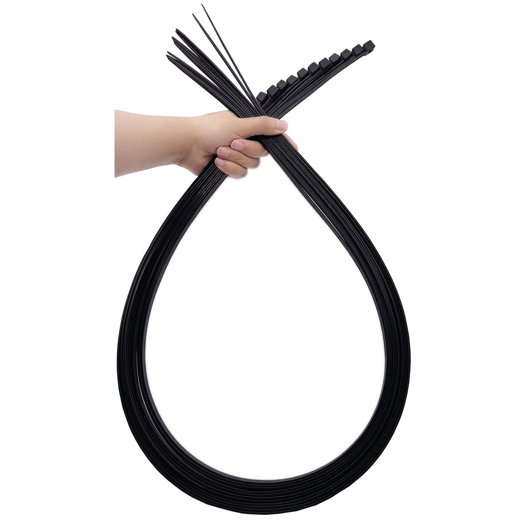  [AUSTRALIA] - Extra Long Zip Ties Heavy Duty Outdoor, Premium Black Large Zip Ties 48 inch Cable Ties with 175 Pounds Tensile Strength, 12 PCS