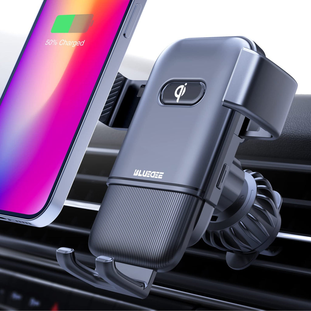  [AUSTRALIA] - Wireless Car Charger, Fast Charging Auto Clamping Car Phone Holder Mount, 15W Qi Wireless Car Charger Air Vent Phone Holder for All Qi-Enabled Phones, iPhone/Samsung/Pixel/LG, with 38W Car Charger