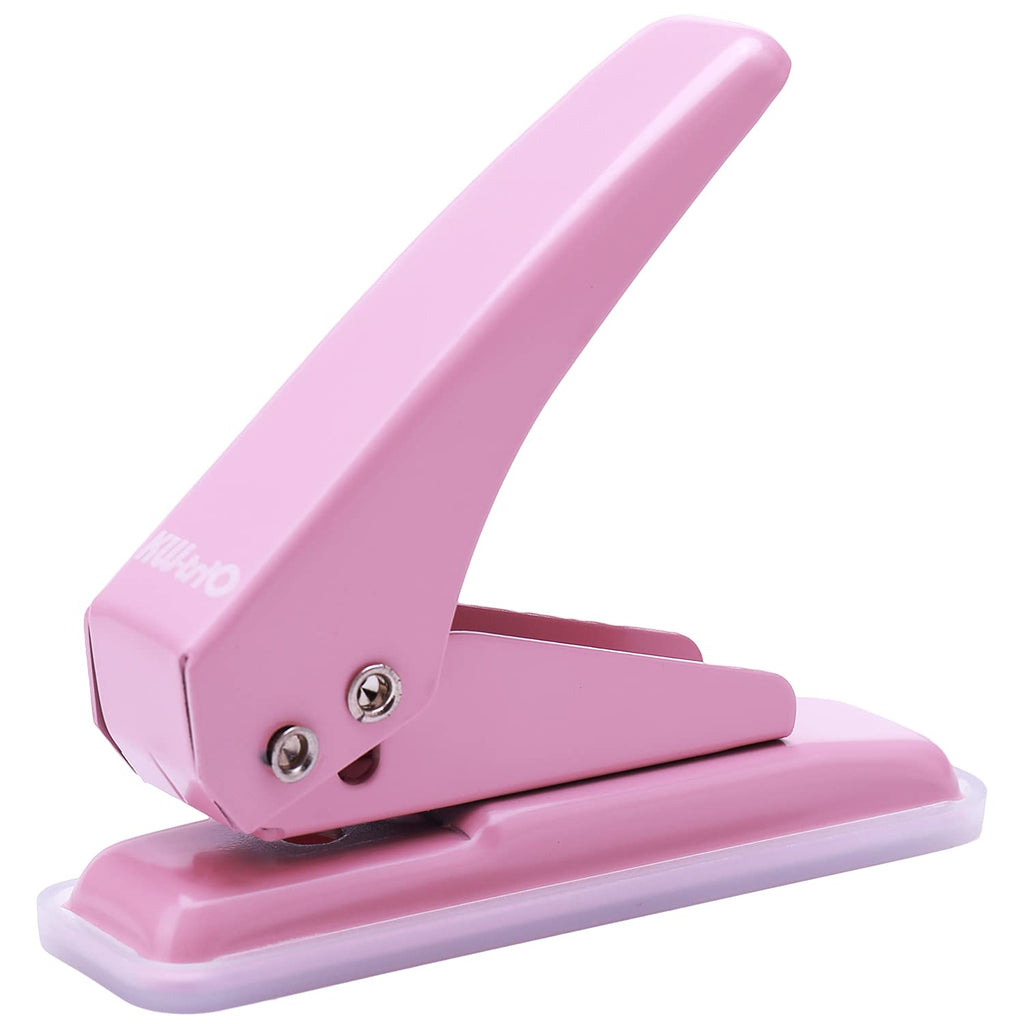  [AUSTRALIA] - Single Hole Puncher of 20 Sheet Punch Capacity,1/4 Inch Hole Portable Paper Puncher with Non-Skid Base for Paper, Handcraft, Clipboard, DIY Art Project and Binder Inside Pages (Pink) Pink