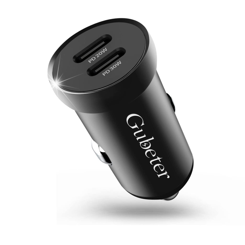  [AUSTRALIA] - USB C Car Charger,Gubeter 50W Fast Car Charger Adapter Power Delivery for iPhone/iPad/Airpods,Mini Dual PD 3.0 Port Cigarette Lighter Type C Rapid Car Charging for iPhone12/11 Pro/8,Galaxy S21/S20/S10