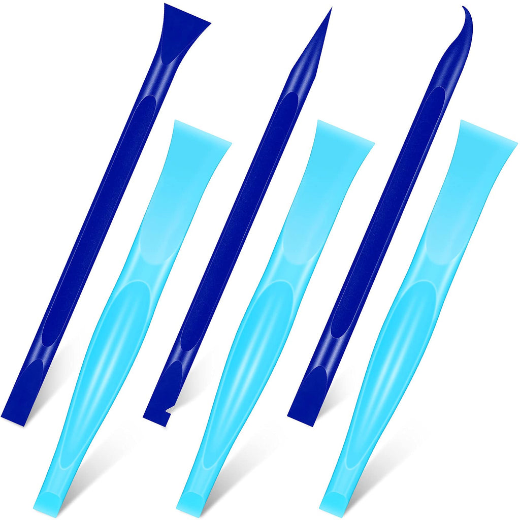  [AUSTRALIA] - Non-Scratch Plastic Scraper Tool Carbon Fiber Plastic Cleaning Scraper Tool Pen-shaped Scraper Tool Stiff Scraper Cleaning Tool for Kitchen Sticker Scratch Cleaning (6, Blue) 6