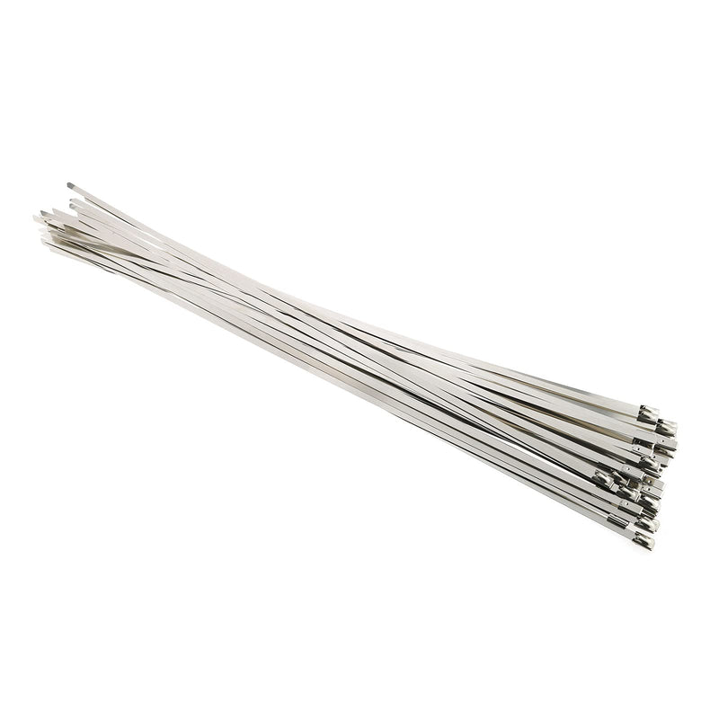  [AUSTRALIA] - E-outstanding 100Pcs Stainless Steel Cable Ties, Self-Locking Cable Zip Ties High Loop Tensile Strength Durability, 15.8 Inches/40cm