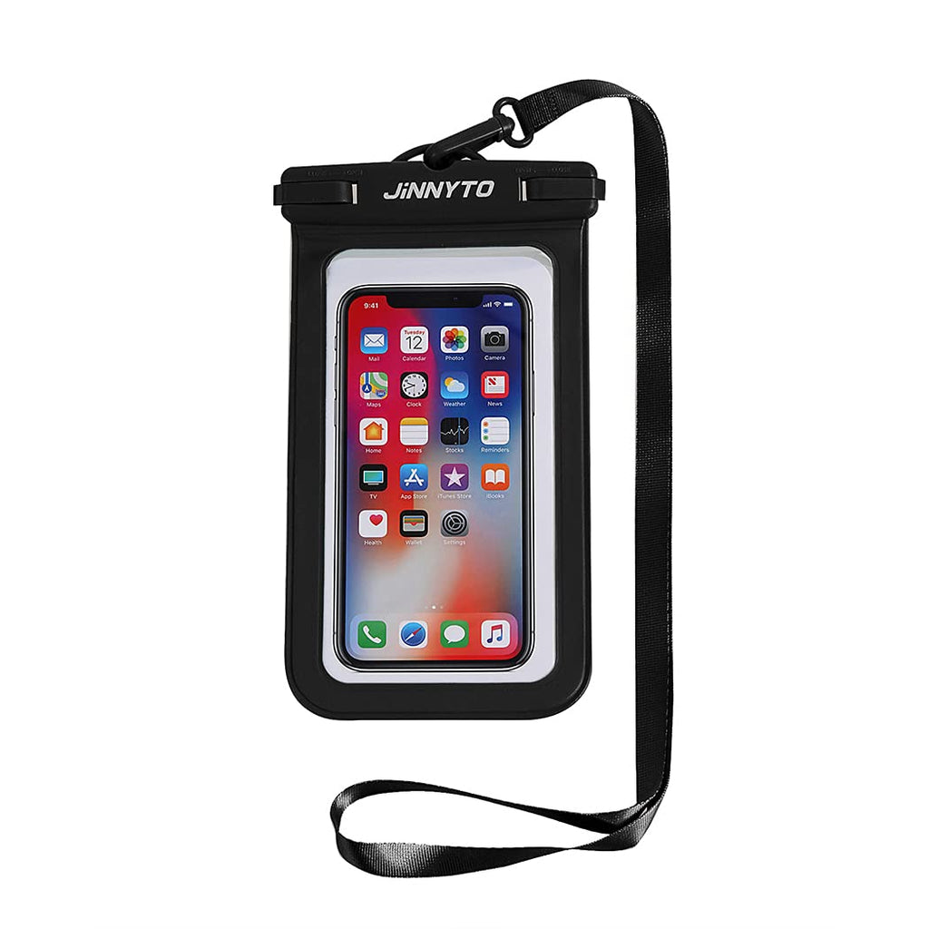  [AUSTRALIA] - Jinnyto Waterproof Phone Pouch, IPX8 Underwater Dry Bag with Lanyard Compatable for iPhone 13 12 Pro Max, Beach Accessories Up to 6.9'' Water Proof Phone Holder Black