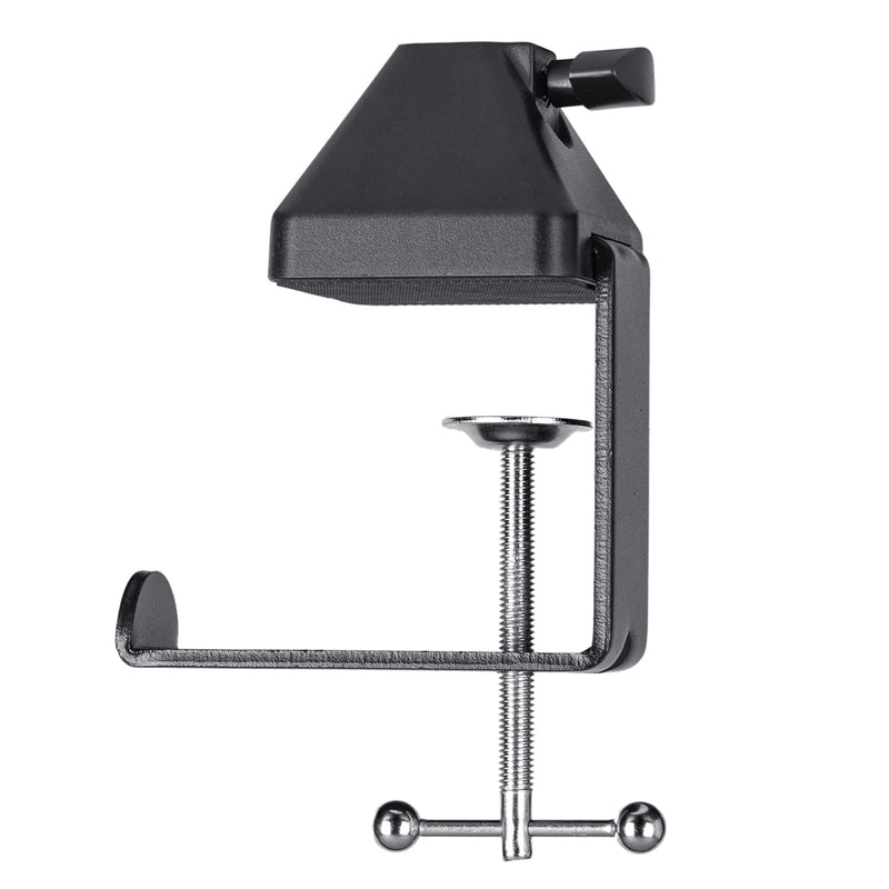  [AUSTRALIA] - novonest Heavy-duty Metal Table Mounting Clamp,Black Large-area Contact Base for Microphone Suspension Boom Scissor Arm Stand Holder,Max Clamping Thickness 2.75"/70mm,with Headset Hook Hanger,NB35-B Upgraded Base