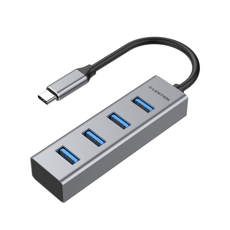  [AUSTRALIA] - LENTION USB C Hub with 4 USB 3.0 Ports Compatible 2021-2016 MacBook Pro 13/15/16 M1, Mac Air & Surface, iPad Pro, Chromebook, More, Stable Driver Certified Ultra Slim Adapter (CB-C22s, Space Gray)