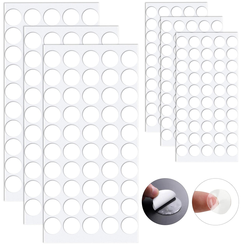  [AUSTRALIA] - 300Pcs Double Sided Tape Stickers Removable Round Putty Clear Sticky Tack No Trace Sticky Putty Waterproof Small Stickers for Festival Decoration （1mm Thick） 15mm+20mm