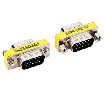  [AUSTRALIA] - Luo Qiufa 2 pcs VGA SVGA HD15 Male-to-Male Mini Gender Converter Coupler Cable Adapter