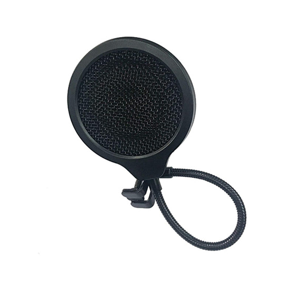  [AUSTRALIA] - EKDJKK Microphone Filter 3 Layers Filter Screen 360° Gooseneck Clip Stabilizing Arm Microphone Metal Windscreen Black