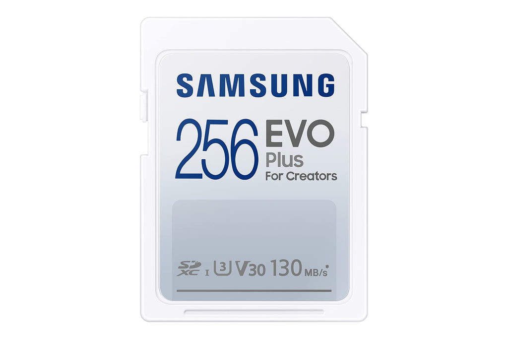  [AUSTRALIA] - SAMSUNG EVO Plus Full Size 256GB SDXC Card 130MB/s Full HD & 4K UHD, UHS-I, U3, V30 (MB-SC256K/AM) New Generation - up to 130 MB/s