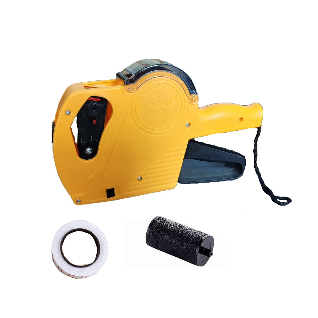  [AUSTRALIA] - LabZhang MX5500 Pricing Tag Gun,8 Digits Price Numerical Tag Gun Label Maker with 300 Sticker Labels and 2 Ink Refill Used for Retail Shop, Grocery Store, Organization Marking (Yellow) Yellow