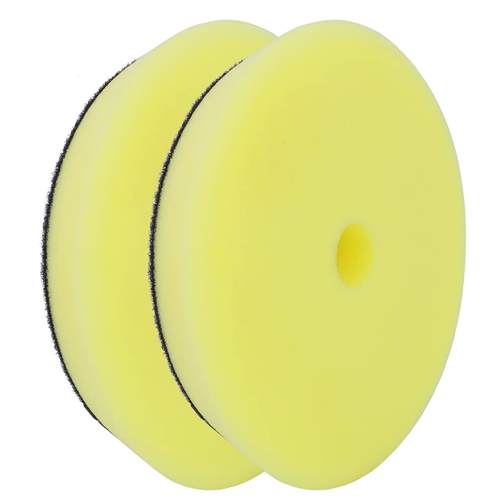  [AUSTRALIA] - AUTOVIC 6 Inch Buffing Polishing Pads, 2pcs 6" 150mm Backing Plate Compound Buffing Sponge Pads Cutting Polishing Pad Kit For Car Buffer Polisher Compounding, Polishing and Waxing Yellow*2