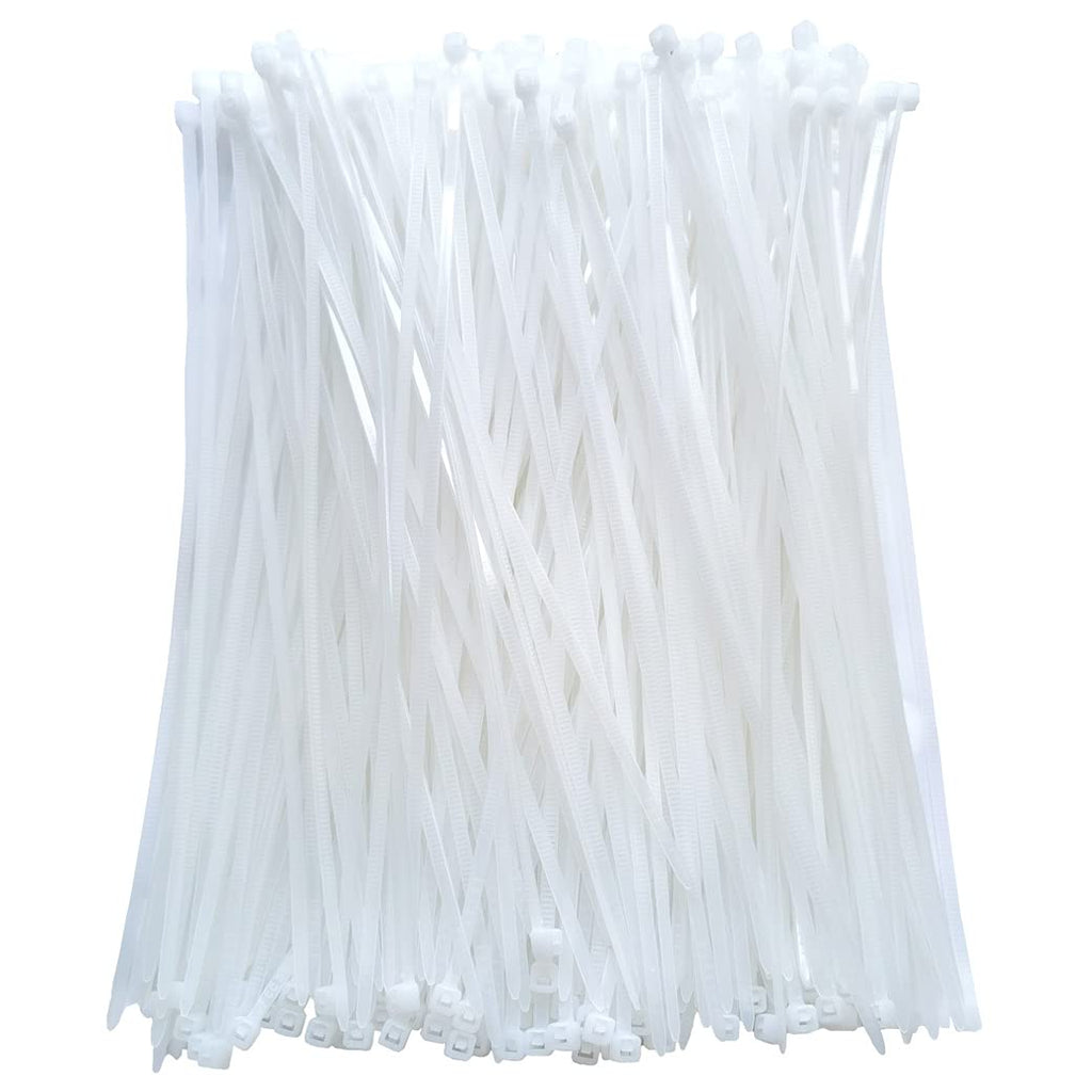  [AUSTRALIA] - 500 Pack Most commonly used 0.1 Inch x 8 Inch Nylon Self-Locking Cable Ties, Tie Wraps, Zip Ties,Wire Ties (White)