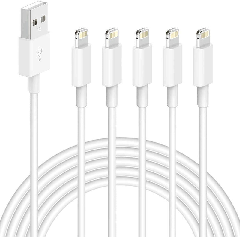  [AUSTRALIA] - iPhone Charger,5 Pack (10 FT) VODRAIS [Apple MFi Certified] Charger Lightning to USB Cable Compatible iPhone 13/12/11 Pro/11/XS MAX/XR/8/7/6s plus,iPad Pro/Air/Mini,iPod Touch Original Certified-White