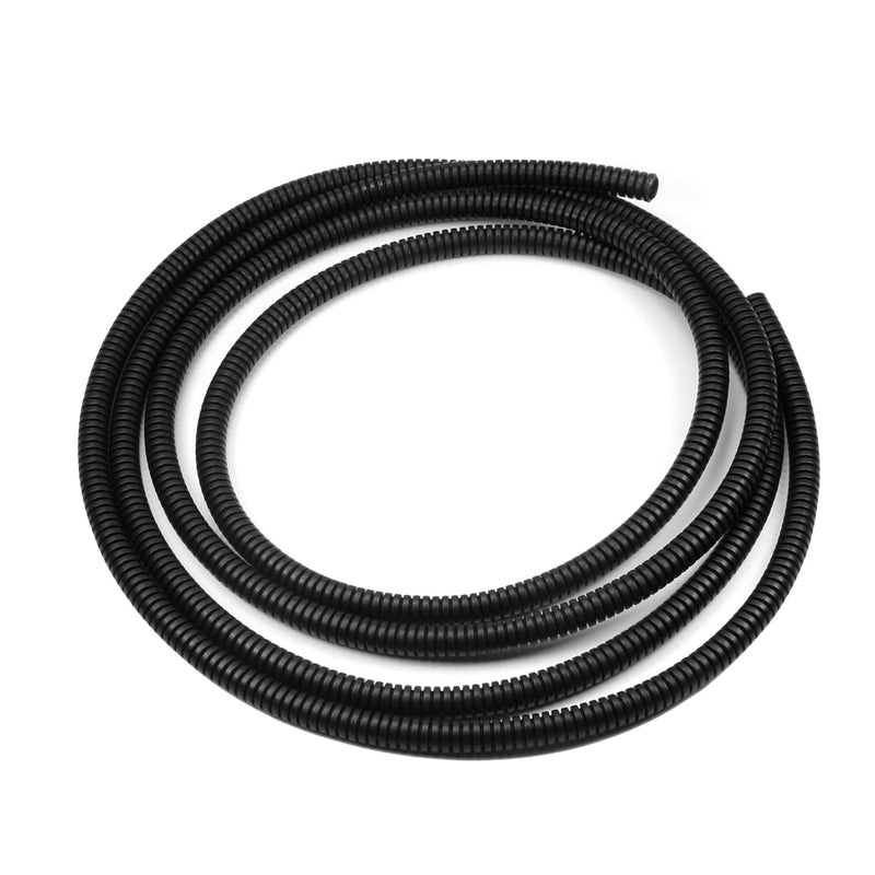  [AUSTRALIA] - Aicosineg 8.2ft 1/4 Inch Non-Split Wire Loom Tubing Corrugated Tube Polyethylene Hose Cover for Home Outdoor Automotive Marine Wire Harness Wrap Cover Sleeve Conduit-Black (1 PCS)