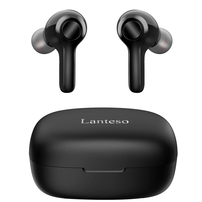  [AUSTRALIA] - True Wireless Earbuds,Lanteso TWS Bluetooth Earbuds with Mics Clear Call Touch Control Bluetooth Headphones with Bass Sound in Ear Earphones for Music,Home Office… Black