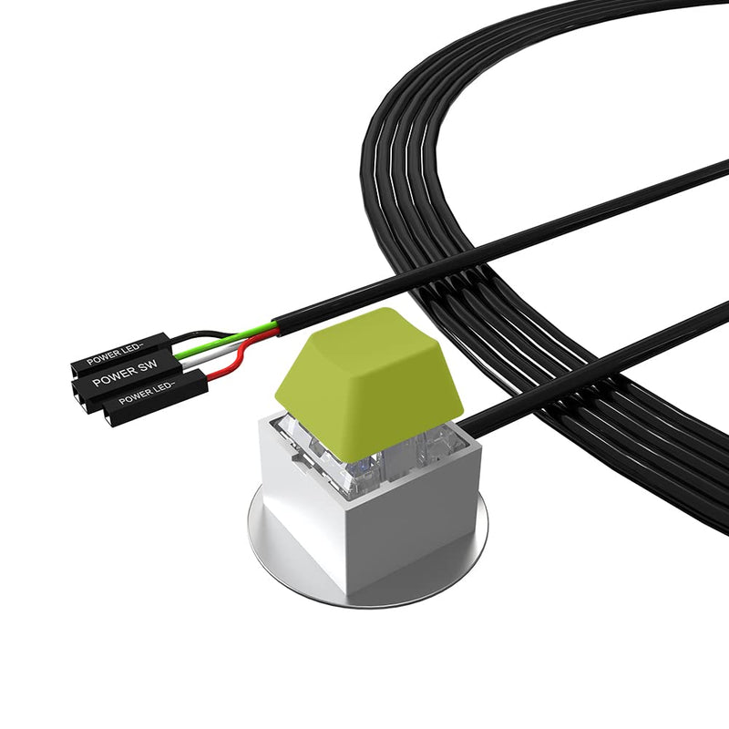  [AUSTRALIA] - DKE Desktop Computer Power Switch Power Supply Control Adapter Cable 2M External PC Power Button ATX Desktop Computer Case Motherboard Switch On Off Power SW Cables(White and Chartreuse) White and Chartreuse