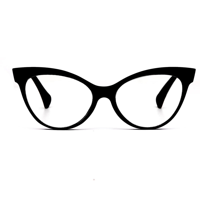  [AUSTRALIA] - Blue Light Blocking Reading Glasses, O-Q CLUB Anti Eyestrain Women Fashion Lightweight Cateye Frames Glasses Black +2.5