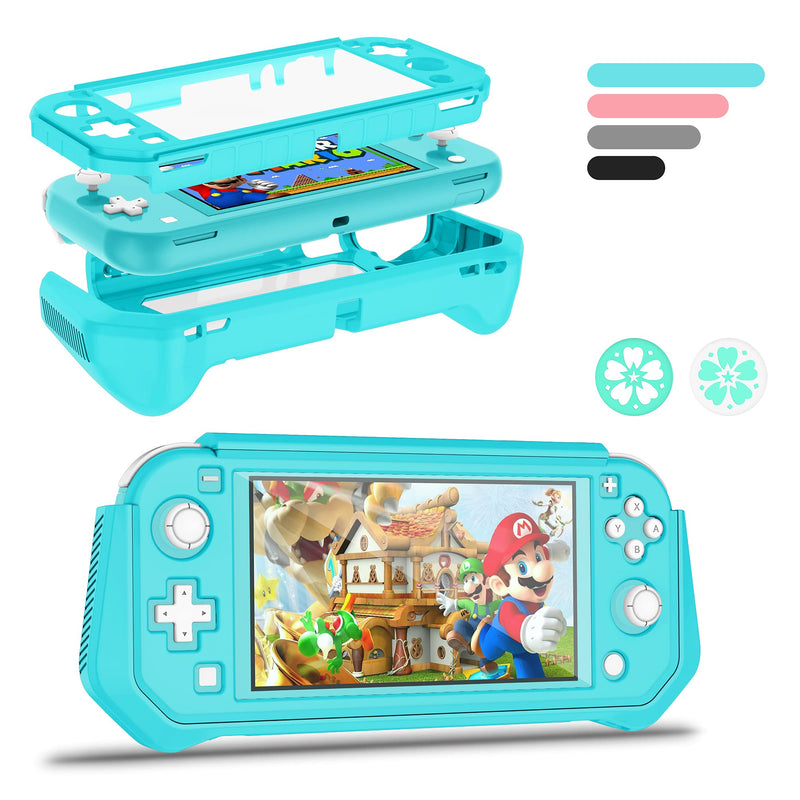  [AUSTRALIA] - Protective Case for Nintendo Switch Lite, Full Protection Switch Lite Cover, TPU Shock-Absorption and Anti-Scratch for Nintendo Switch Lite Skin with Bult-in Screen Protector & Thumb Grip Caps, Blue