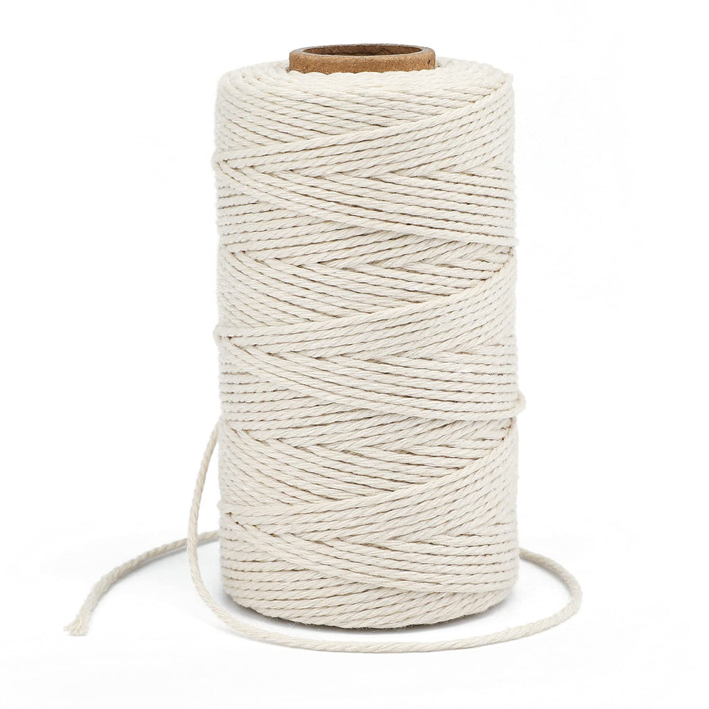  [AUSTRALIA] - 328 Feet 2MM Natural Cotton String for Crafts,Gift Wrapping Twine,Arts & Crafts, Home Decor, Gift Packaging (Beige) Beige