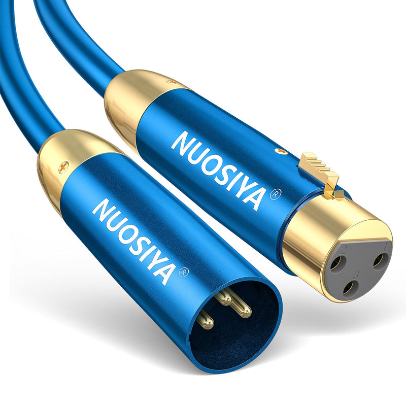  [AUSTRALIA] - NUOSIYA XLR Cables, Microphone Cable-15ft Balanced Gold Plated Plug 22AWG XLR Male to Female 3 Pin Cord DMX512 Wire for Stage Lighting Performance and Speaker Mixer Amplifier Recording Devices 15ft 1-Pack PVC