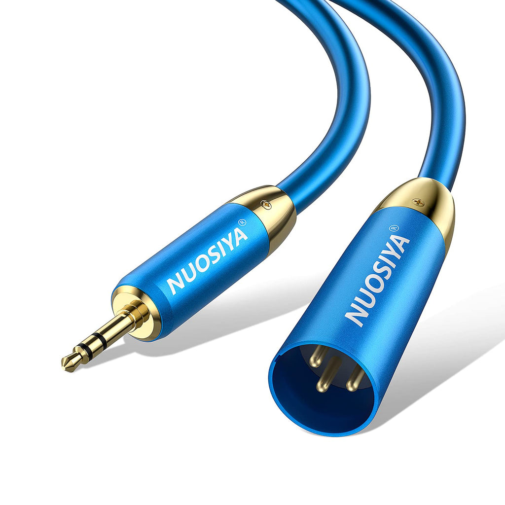  [AUSTRALIA] - NUOSIYA XLR to 3.5mm Balanced Cable Adapter 6FT, 1/8 inch Stereo Microphone Cable Mini Jack Aux to XLR Male Audio Cord, 22AWG Pure Copper Wire Core for Cell Phone, Laptop, Speaker, Mixer XLR Male to 3.5mm Male