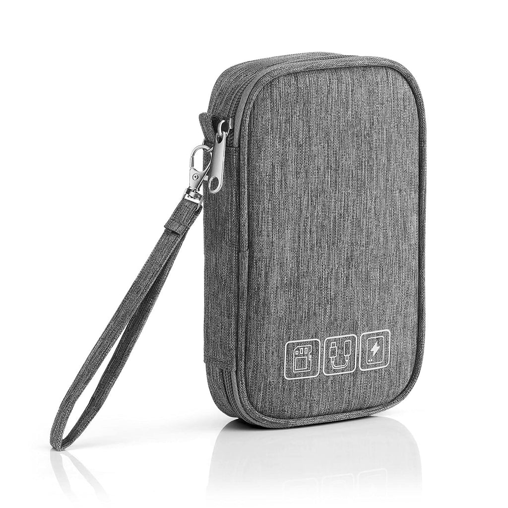  [AUSTRALIA] - Electronic Organizer, Small Travel Cable Organizer Bag Pouch Portable Electronic Accessories All-in-One Storage Multifunction Case for Cable, Cord, Charger, Hard Drive, Earphone, USB, SD Card(Grey) 2. Grey