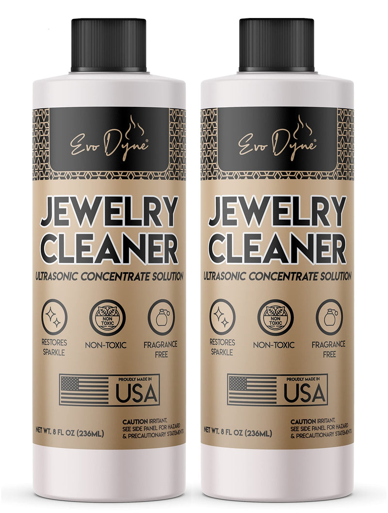  [AUSTRALIA] - Evo Dyne Ultrasonic Jewelry Cleaner – Jewelry Cleaner Solution for Diamond, Gold, Silver, Gemstones – Best Extra Concentrated Formula Silver Jewelry Cleaner for Sonic and Ultrasonic Machines 2-Pack