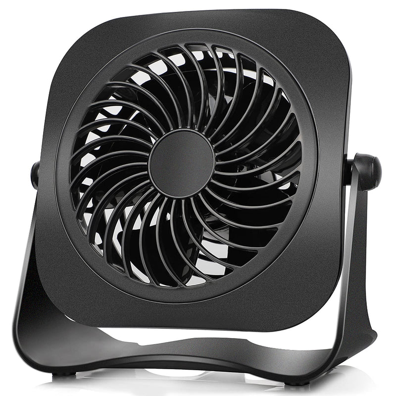  [AUSTRALIA] - 4 Inch Mini USB Desk Fan Quiet, 2 Speeds, Lower Noise, USB Powered, 360° Up and Down, 3.8 ft Cable, Powerful Desktop Fan for Home Office Room
