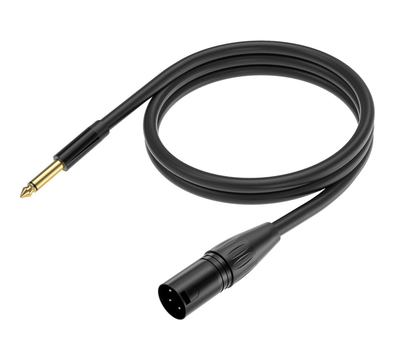  [AUSTRALIA] - 1/4 Inch TS to XLR Male Cable, Yinker 6.35mm to 3 Pin Male Microphone Cable Unbalanced Mic Cord - 10ft/3m 1pack 1 pack