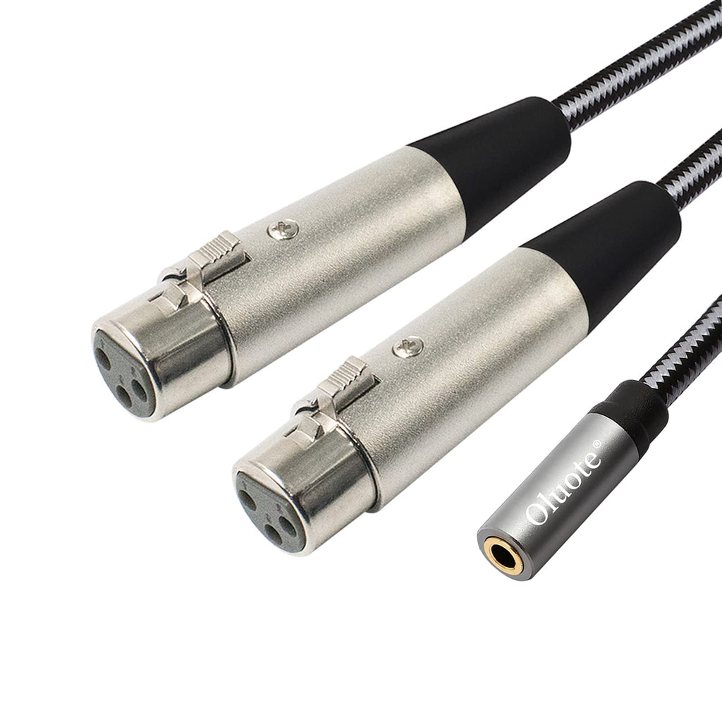  [AUSTRALIA] - Oluote 3.5mm to XLR Y Splitter Cable, XLR Female to 1/8 Aux Audio Microphone Cord, TRS Jack Stereo Female to Dual XLR Female Interconnect Stereo Audio Patch Cable Adapter (9.8FT) 9.8FT