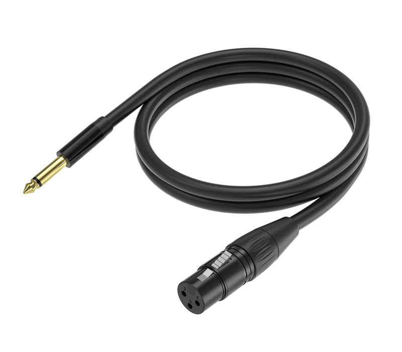  [AUSTRALIA] - Yinker XLR Cable, 6.35mm to XLR Female Microphone Cable, 1/4 Inch Unbalanced TS to 3 Pin Female for Dynamic Microphone - 10ft/3m 1pack 1 pack