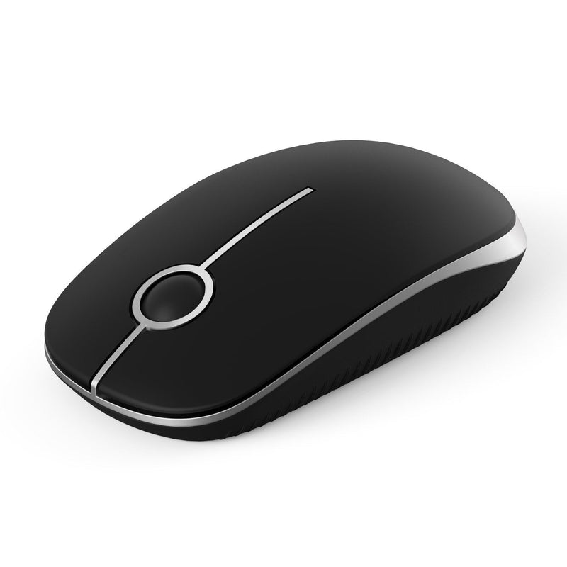  [AUSTRALIA] - Wireless Mouse, Vssoplor 2.4G Slim Portable Computer Mice with Nano Receiver for Notebook, PC, Laptop, Computer (Black and Silver) Black and Silver