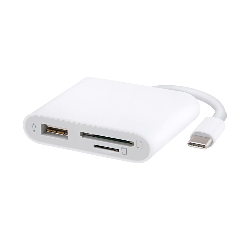  [AUSTRALIA] - USB C to SD Card Reader with USB 3.0 Thunderbolt to Micro SD TF Card Reader 3 in 1 USB-C to USB Camera Memory Card Reader Adapter for iPad Pro MacBook Pro/Air iMac M1 XPS13/15 (White)