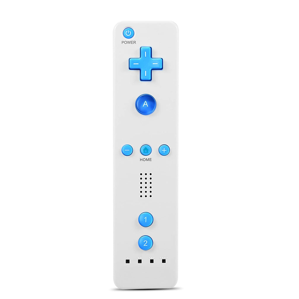  [AUSTRALIA] - Wii Remote Controller, MOLICUI Replacement Remote Game Controller(No Motion Plus) with Silicone Case and Wrist Strap for Wii and Wii U,Blue White mix color2
