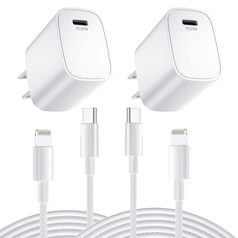  [AUSTRALIA] - Fast Charger Compatible for iPhone 13 [MFi Certified] 2 Pack 20W PD USB C Wall Charger with 6FT Type C to Lightning Cable Fast Charging Adapter Compatible iPhone 12/13Pro Max/12 Mini/11 Pro Max/XS/XR