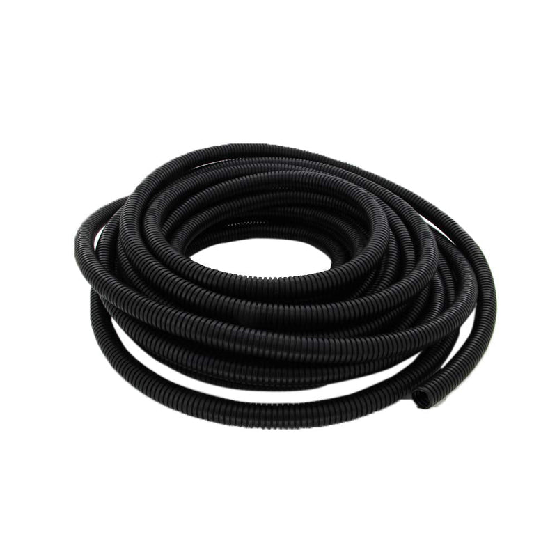  [AUSTRALIA] - Aicosineg 3.28ft 5/9 Inch Non-Split Wire Loom Tubing Corrugated Tube Polyethylene Hose Cover for Home Outdoor Automotive Marine Wire Harness Wrap Cover Sleeve Conduit-Black (1 PCS)