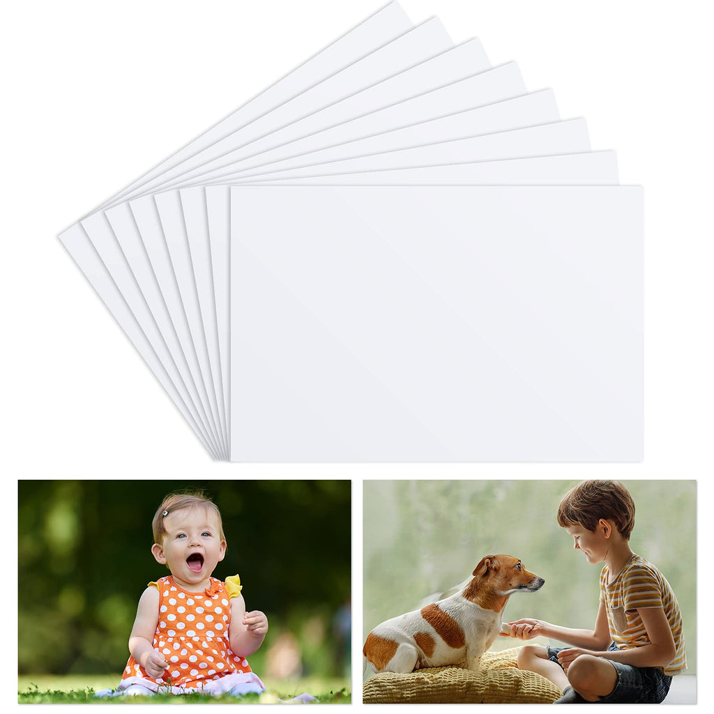  [AUSTRALIA] - Hotop 8 Pieces Sublimation Metal Photo Blank Aluminum Photo Sign Blank Photo Metal Wall Poster Frame Blank for Sublimation Heat Press, White (4 x 6 Inch) 4 x 6 Inch