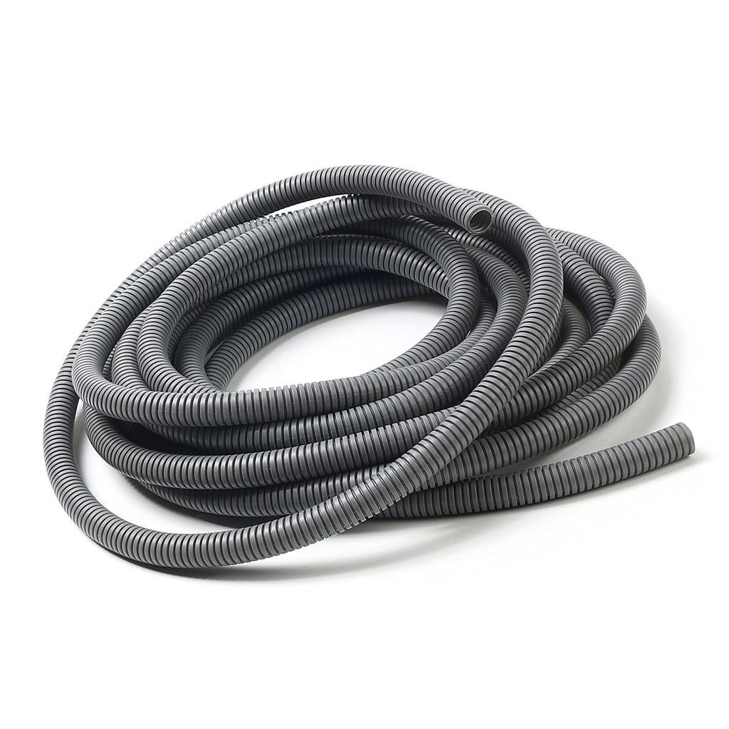  [AUSTRALIA] - Aicosineg 24.61ft 1/2 Inch Non-Split Wire Loom Tubing Corrugated Tube Polyethylene Hose Cover for Home Outdoor Automotive Marine Wire Harness Wrap Cover Sleeve Conduit-Grey (1PCS)