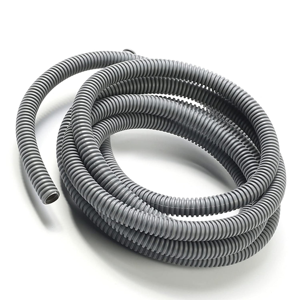  [AUSTRALIA] - Aicosineg Cable Sleeves 11.48ft 1/2 Inch Electrical Conduits Non-Split Wire Loom Tubing Corrugated Tube Polyethylene Hose Cover for Home Outdoor Automotive Marine Wire Harness Wrap Grey 1PCS