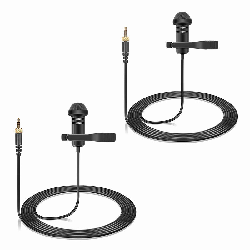  [AUSTRALIA] - 2-Pack Lavalier Lapel Microphone Compatible with Sennheiser Wireless System Bodypack Transmitter, Omnidirectional Condenser Mic for YouTube, Lectures, Living Performance