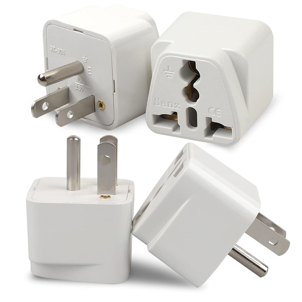  [AUSTRALIA] - 4 Pack Universal Adapter, UK to US Adapter, Europe to US Plug Adapter, Travel Adapters, European to USA General Adapter, American Outlet Plug Adapter