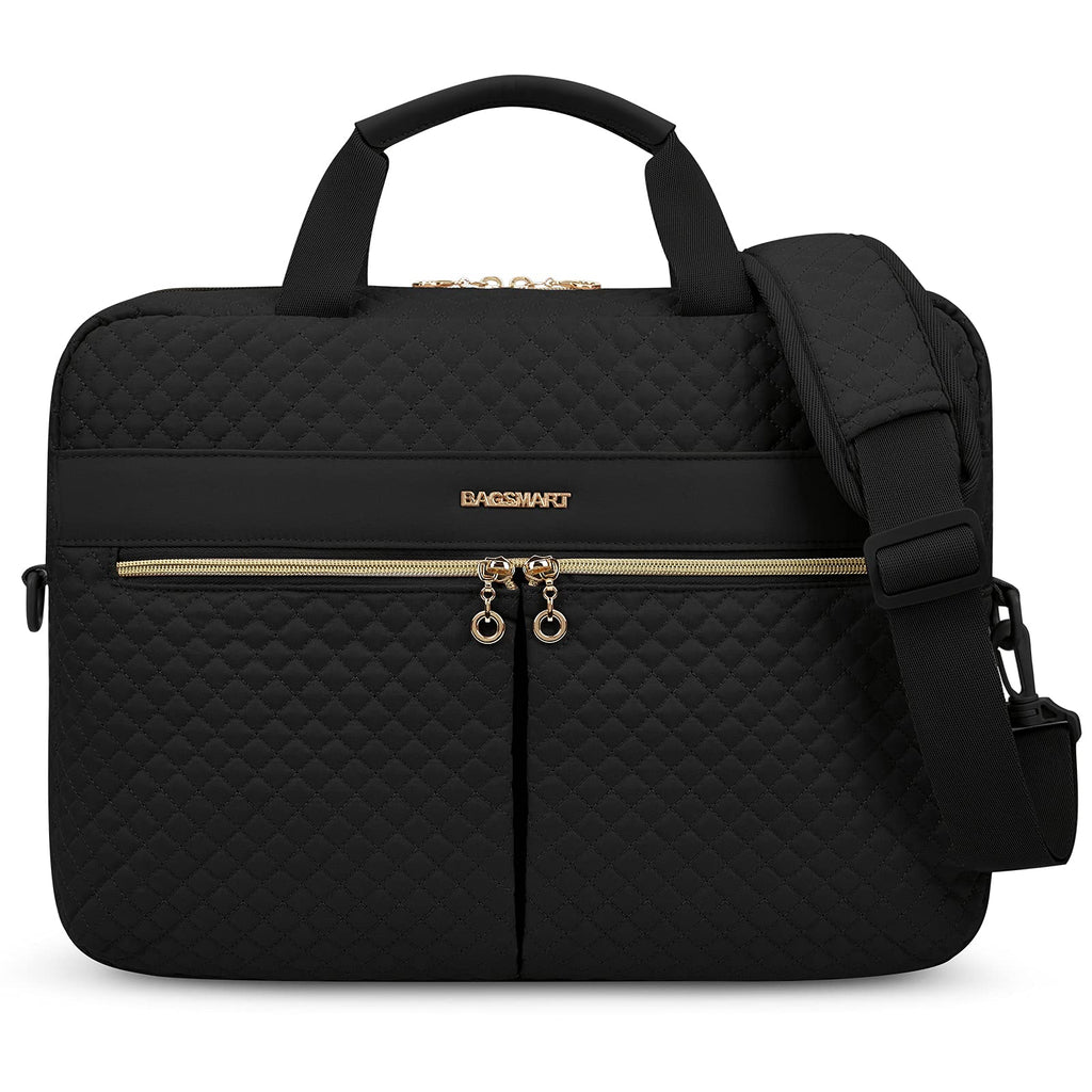  [AUSTRALIA] - Laptop Bag,BAGSMART 15.6 Inch Briefcase for Women Large Laptop Case Computer Bag Office Travel Business,Black Black