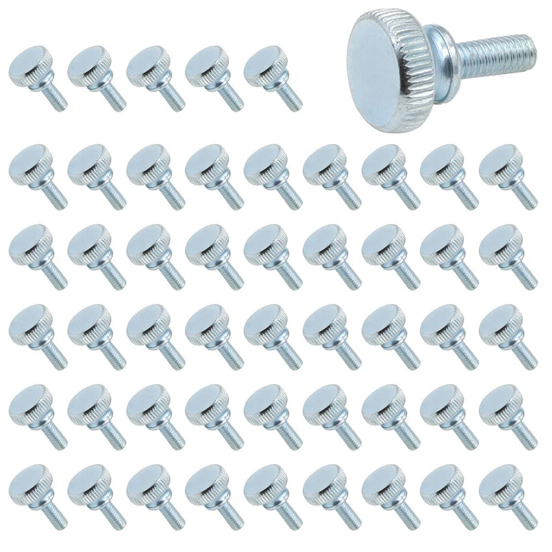  [AUSTRALIA] - 50 Pieces Flat Knurled Head Fully Threaded Thumb Screws Bolts Fastener, Thumbscrew Threaded Knurled Grip Knobs Thumb Screw (M4x10mm) M4x10 50