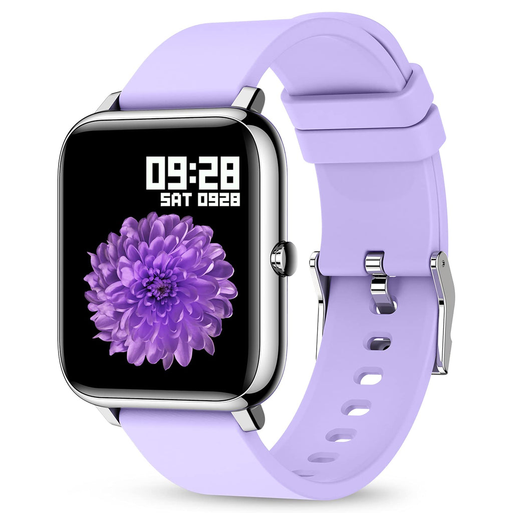  [AUSTRALIA] - Smart Watch, KALINCO Fitness Tracker with Heart Rate Monitor, Blood Pressure, Blood Oxygen Tracking, 1.4 Inch Touch Screen Smartwatch Fitness Watch for Women Men Compatible with Android iOS (Purple) Purple