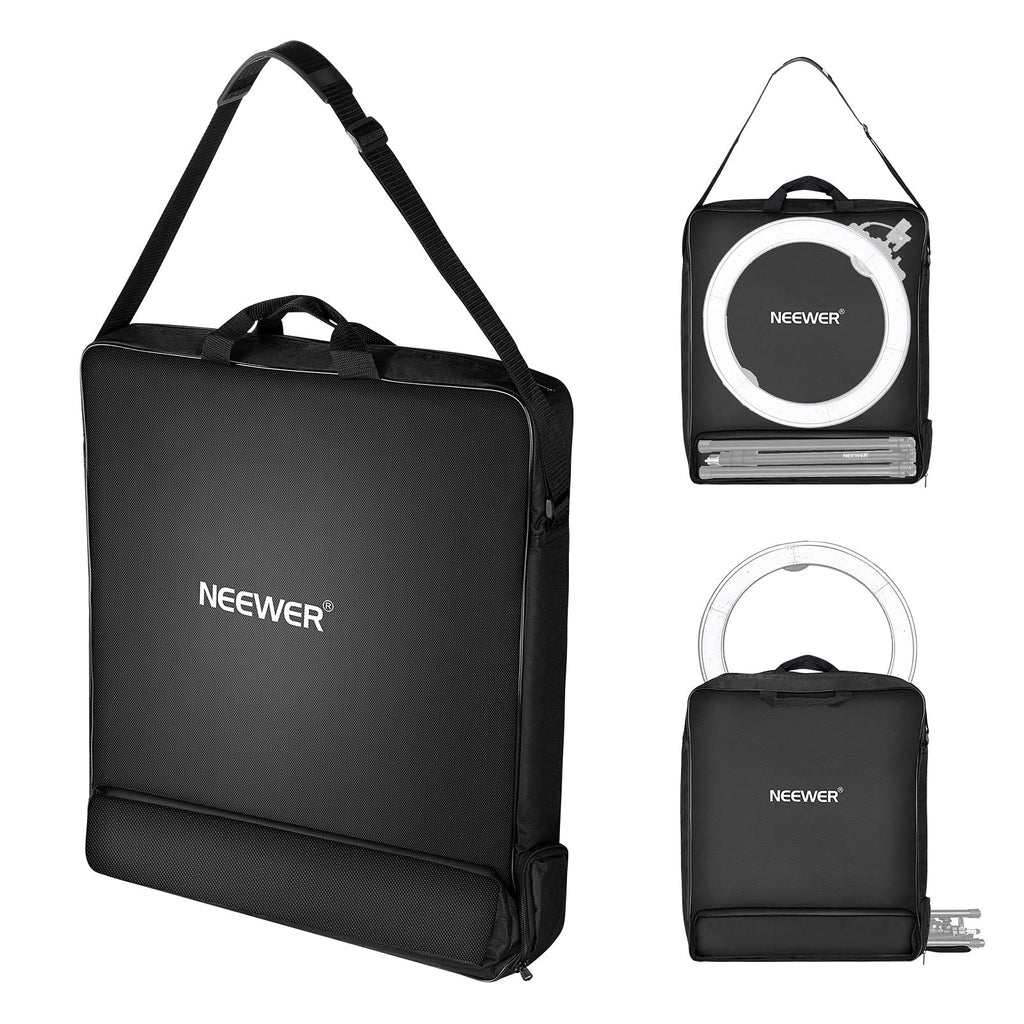  [AUSTRALIA] - Neewer Photography Carrying Bag, Protective Case for 18" Ring Light and 21" Foldable Tripod Light Stand, 21"×21"/52×52cm, Durable Lightweight Nylon, Black