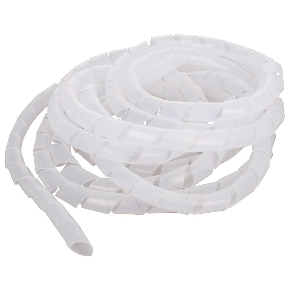  [AUSTRALIA] - Bettomshin 1Pcs 20 Feet PE Spiral Cable Wrap, Wire Cord Covers for TV Computer Electrical Wire Organizer, Tangle Stop and Detangler Whtie
