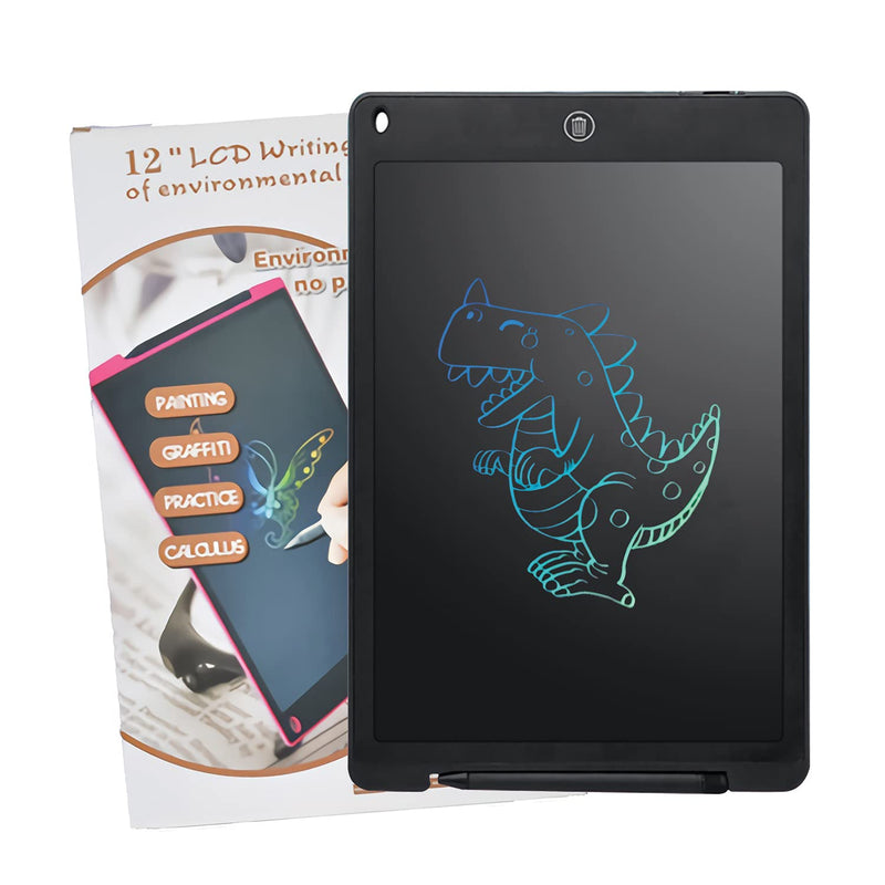  [AUSTRALIA] - LCD Writing Tablet for Kids, 12-inch Colorful Electronic Erasable Drawing Board, Toddler Doodle Board Scribbler Board, Reusable Writing Pad, with Lock Function Educational Toy Gift for Kids Black
