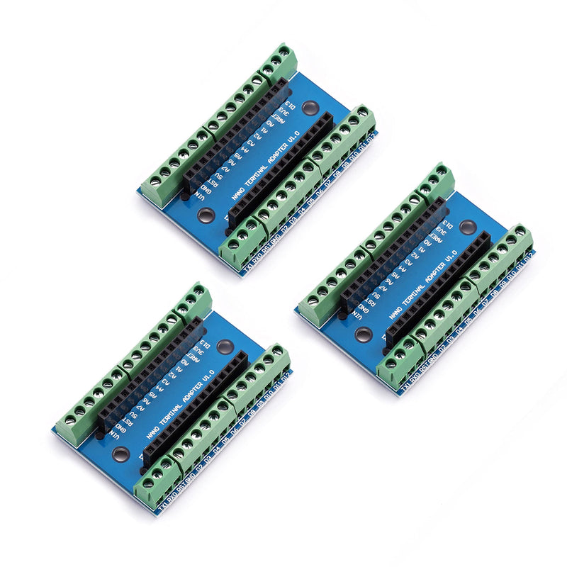  [AUSTRALIA] - Teyleten Robot Nano V3.0 Adapter Expansion Board Module Nano IO Shield Nano IO Expansion Board for Arduino Nano 3pcs