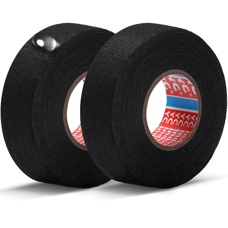  [AUSTRALIA] - 2 Rolls 1 Inch x 49.2 ft Wire Harness Cloth Tape Wiring Harness Automotive Cloth Tape Noise Damping Heat Proof Adhesive Fabric Tape for Automotive Electrical Wrap Protection Insulation Cable Fixed